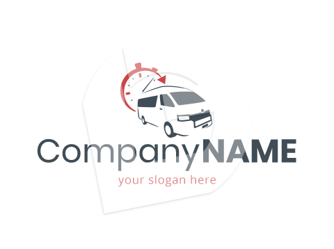 Quick and fast taxi transport logo