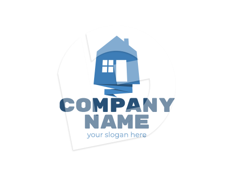 Blue house for estate agents logo