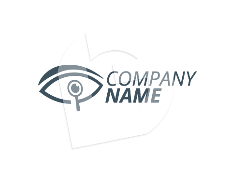 Eye and magnifying glass private investigator logo