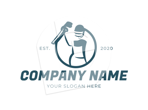 Cricketing coach and equipment gear sales logo