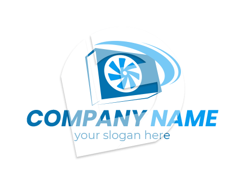 Aircon compressor installation and repair logo template
