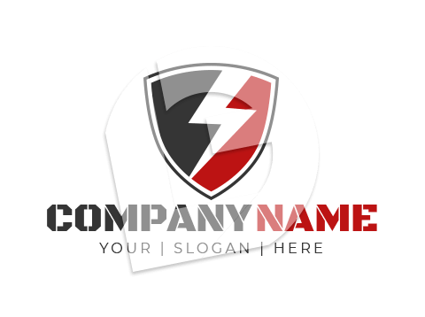 Security electric fencing on shield with bolt logo