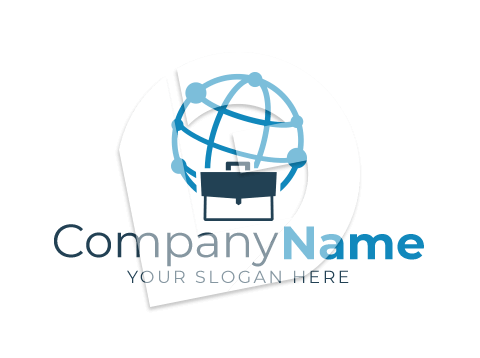Suitcase and internet network computer comapny logo template