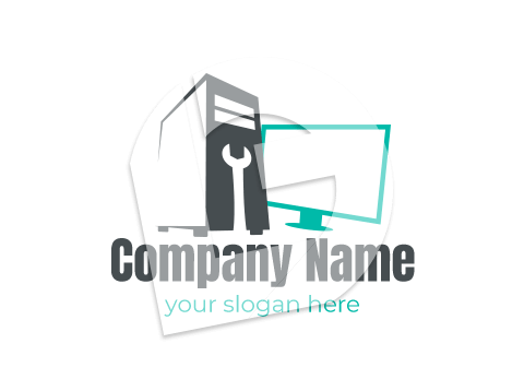 PC computer technician support logo template