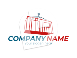 Converted corrugated shipping container into homes logo