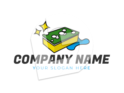 Sponge for cleaning logo