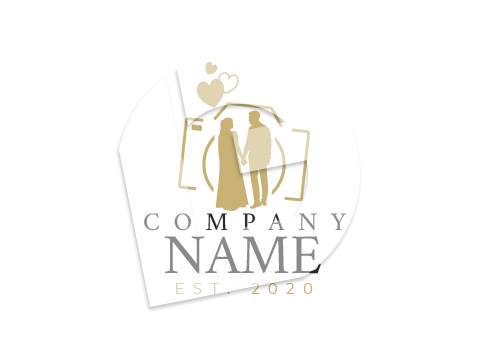 Gold wedding photography logo